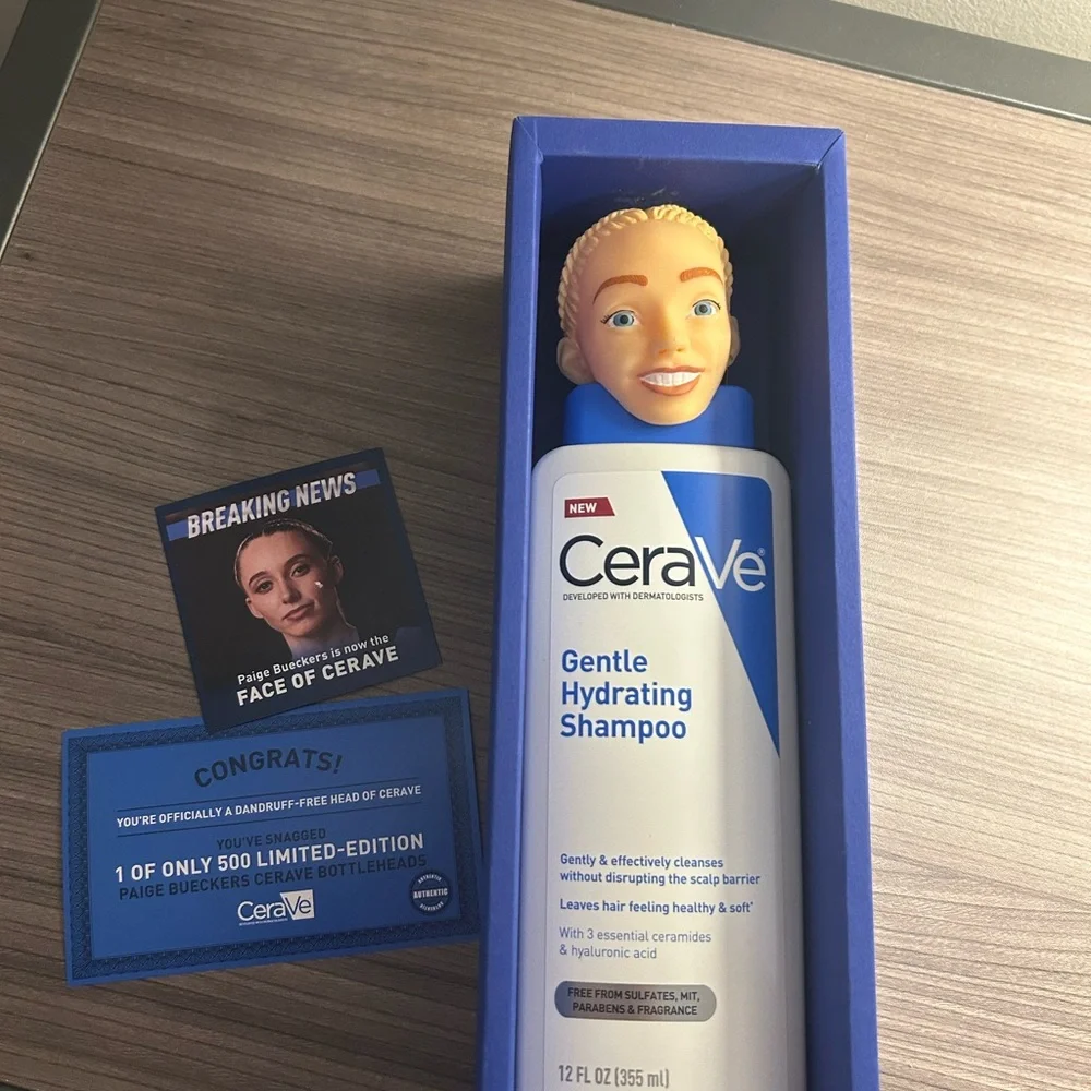 Paige Bueckers Limited edition Cerave Bobble head Shampoo